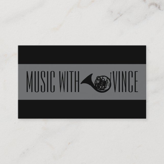 French Horn Instructor Music Studio Business Card (Front)