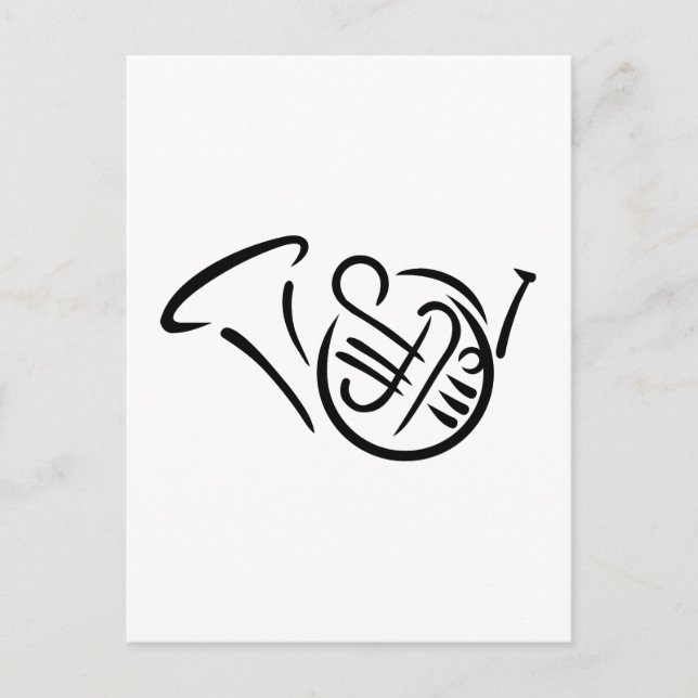 French horn instrument postcard (Front)