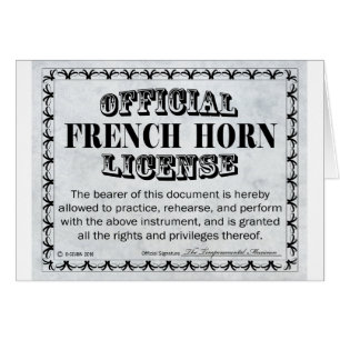 French Horn License