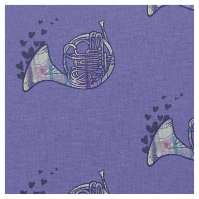 French Horn Love Band Class Art Fabric (Close Up)