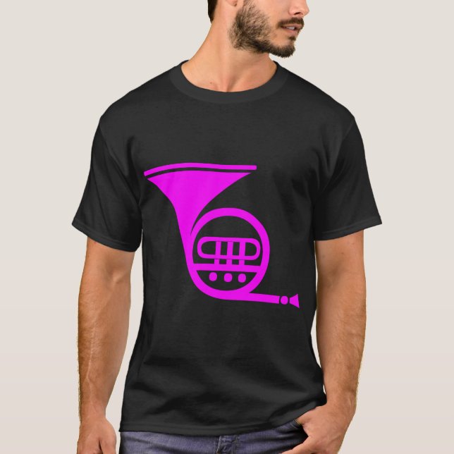 French Horn - Magenta T-Shirt (Front)