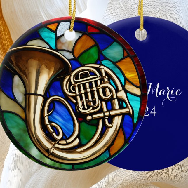 French Horn Music Instrument Ceramic Tree Decoration (Creator Uploaded)