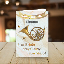 French Horn Music Lover's Personalised Birthday Card