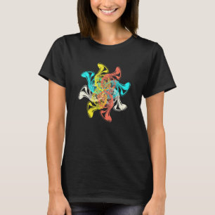 French Horn Music Retro Marching Band Musician T-Shirt