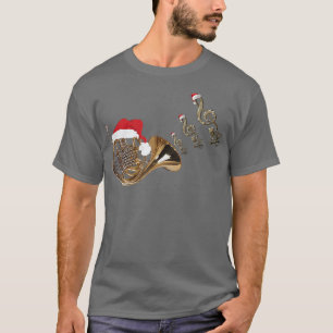 French horn Music Santa Hat Christmas Musical App T-Shirt