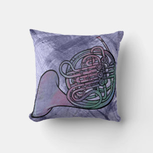 French Horn Painting Artwork Band Class Cushion