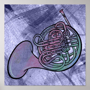 French Horn Painting Artwork Band Class Poster