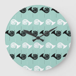 French Horn Pattern Large Clock