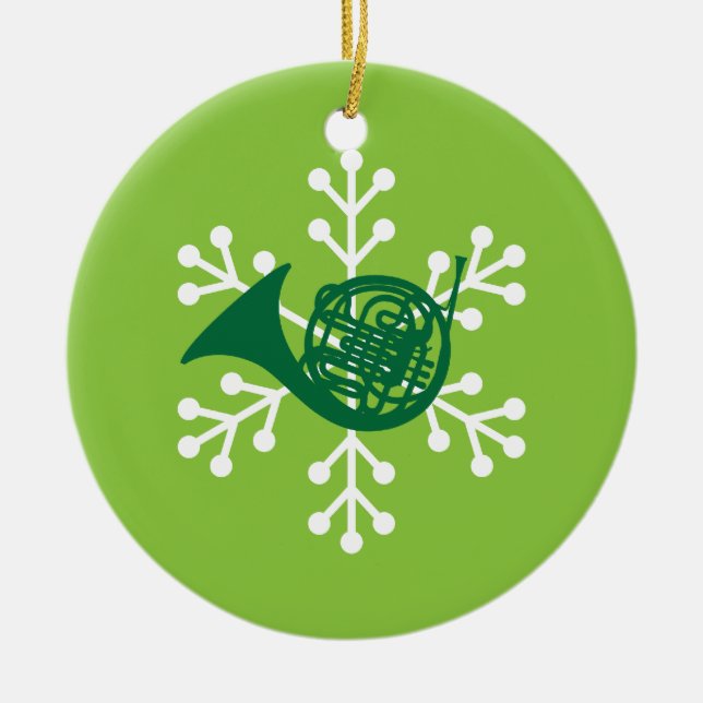 French Horn Player Gift Ornament (Front)
