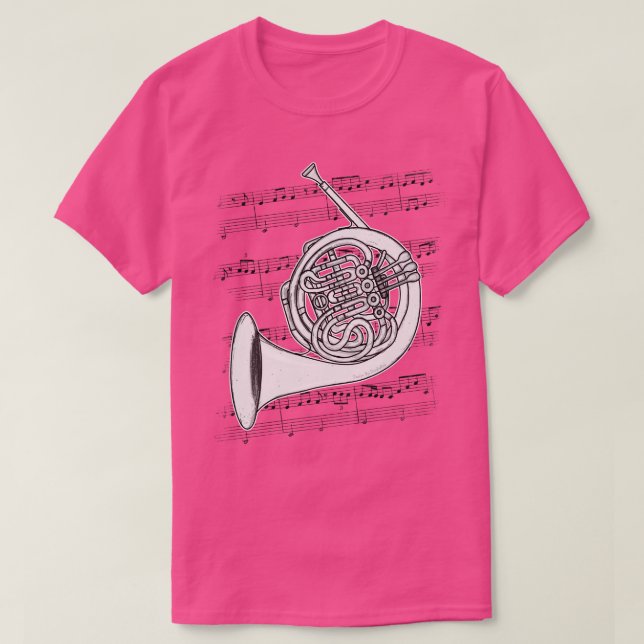 French Horn Player Hornist Brass Musician T-Shirt (Design Front)