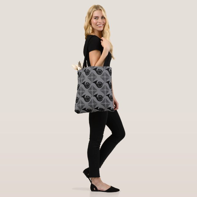 French Horn Player Music Pattern Tote Bag (On Model)