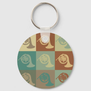 French Horn Pop Art Key Ring