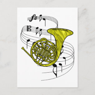 French Horn Postcard