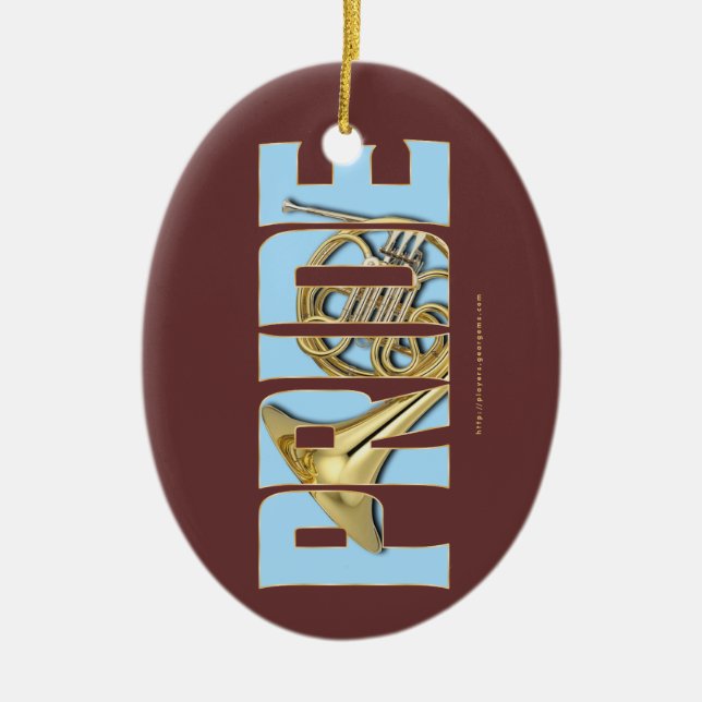 French Horn Pride Ceramic Tree Decoration (Front)