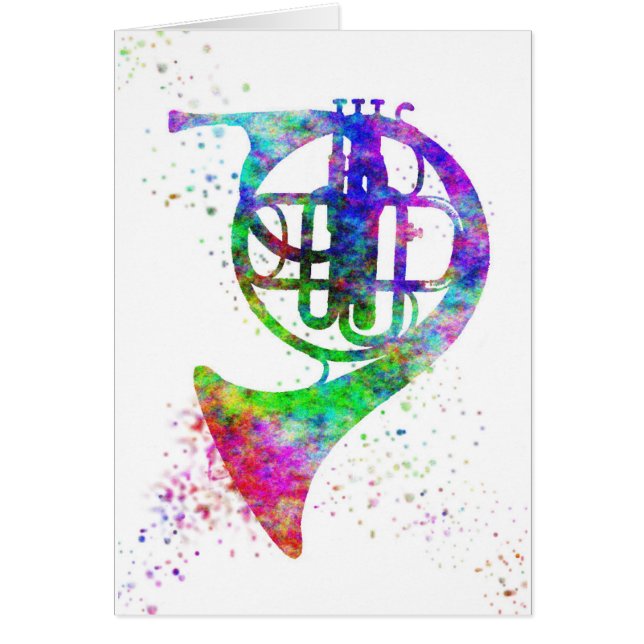 French Horn Rainbow Card (Front)