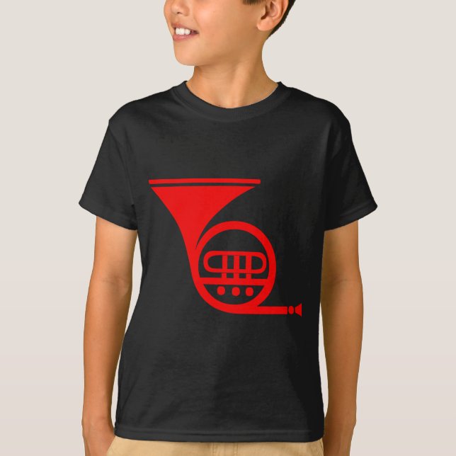 French Horn - Red T-Shirt (Front)
