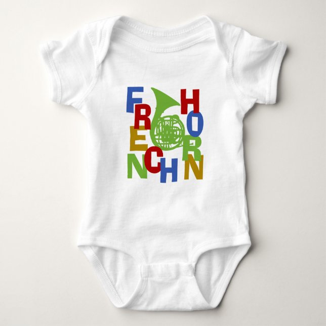 French Horn Scramble Baby Bodysuit (Front)
