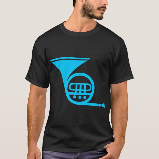 French Horn - Sky Blue T-Shirt (Front)