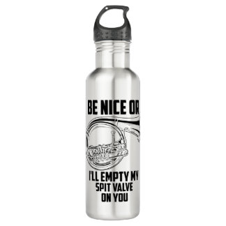 French Horn Spit Valve Cute Trumpet Musician Funny 710 Ml Water Bottle