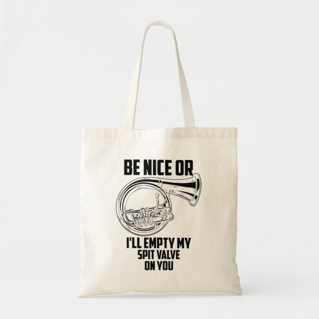 French Horn Spit Valve Cute Trumpet Musician Funny Tote Bag (Front)