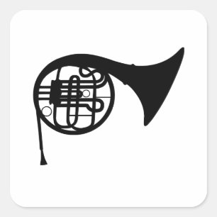 French Horn Square Sticker