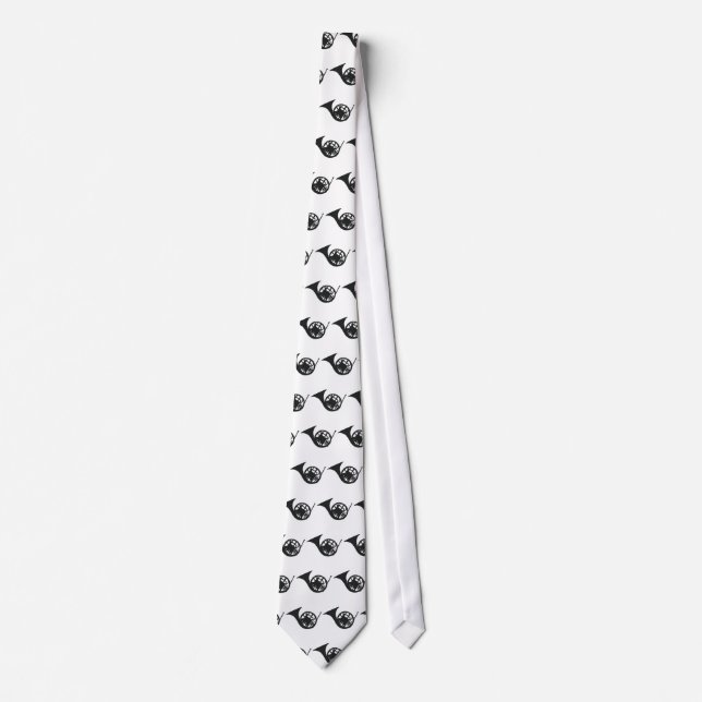 French Horn Tie (White) (Front)