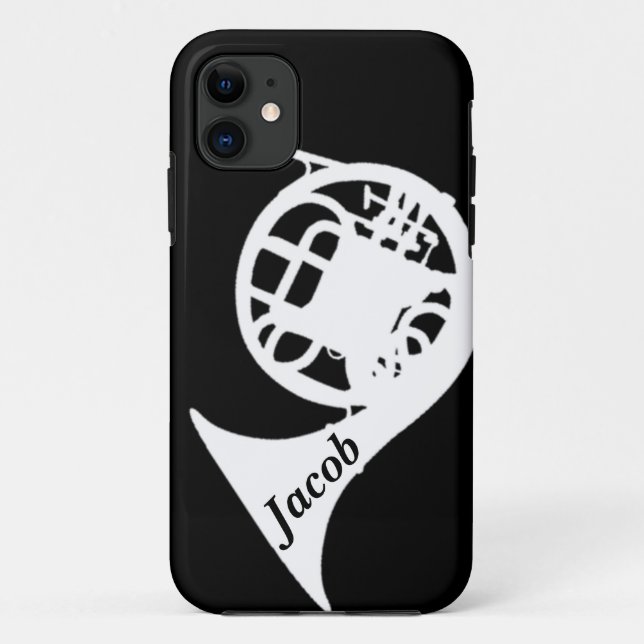 French Horn with Custom Name Case-Mate iPhone Case (Back)