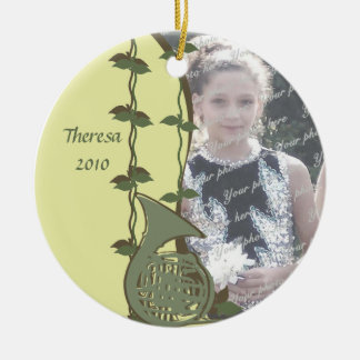 French Horn Woodland Photo Ceramic Tree Decoration