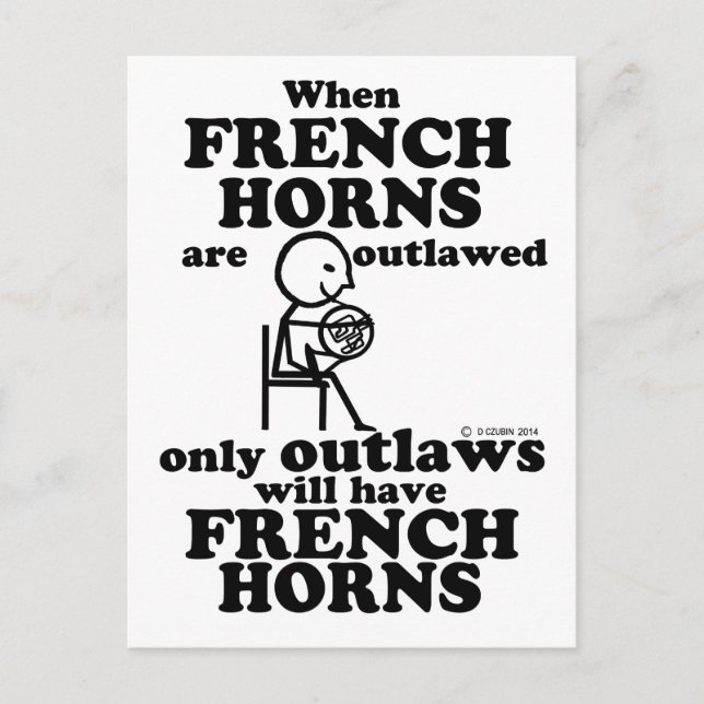 French Horns Outlawed Postcard (Front)