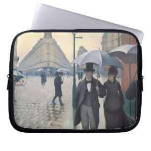 French Impressionist Painting Paris A Rainy Day Laptop Sleeve