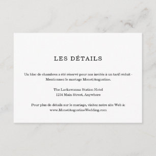 French Information / Details Enclosure Card