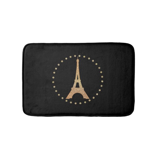 French Inspired Black Bath Mat (Front)
