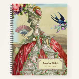 ,French inspired  Marie Antoinette Personalised  Notebook