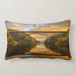 French King Bridge in Fall Lumbar Cushion