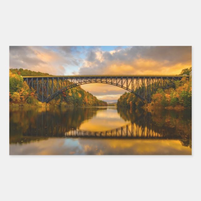 French King Bridge in Fall Rectangular Sticker (Front)