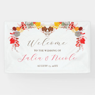 French Kissed Sweet Berry Grapes Flowers Wedding Banner