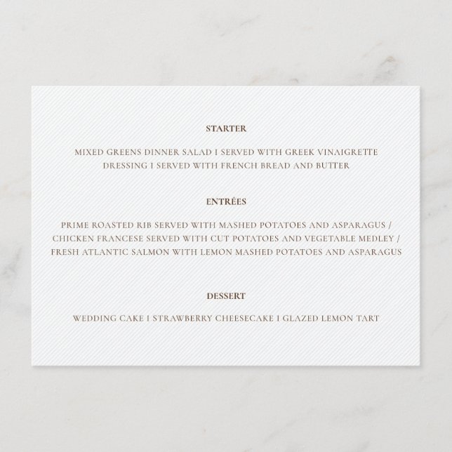 French Kissed Sweet Berry Grapes Flowers Wedding Menu (Front)