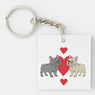 French Kisses Frenchies Key Ring