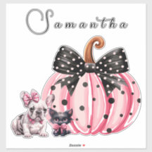 French Kisses Halloween Bulldog Cat quote pink XL