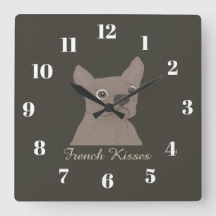 French Kisses Square Wall Clock