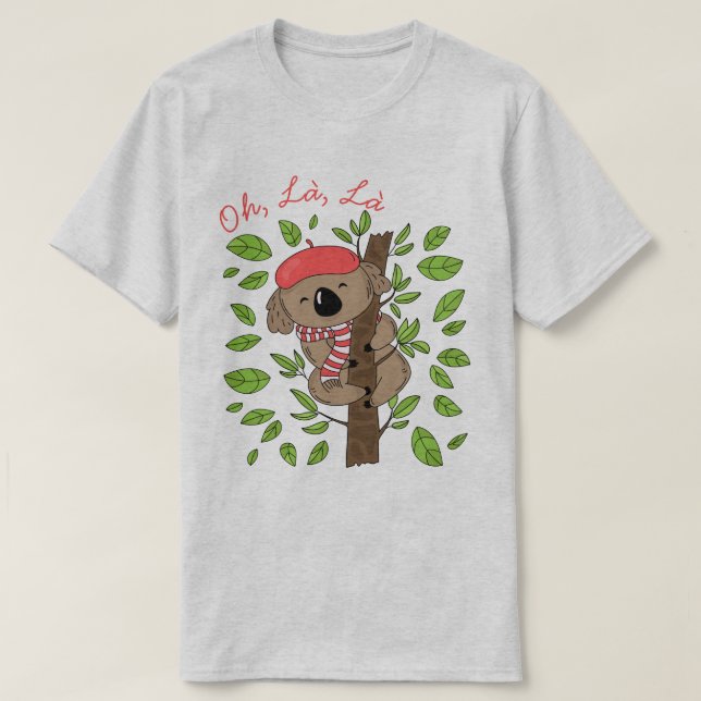 French Koala T-Shirt (Design Front)
