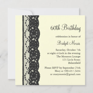 French Lace Birthday Invitation (ivory)