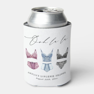 French Lace Lingerie Bridal Shower Can Cooler
