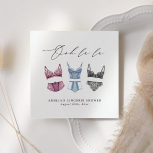 French Lace Lingerie Bridal Shower Napkin