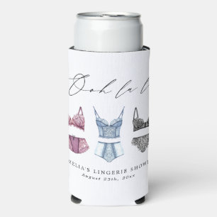 French Lace Lingerie Bridal Shower Seltzer Can Cooler