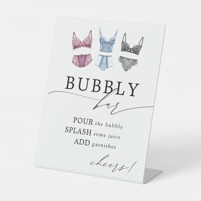 French Lace Lingerie Pedestal Sign (Front)