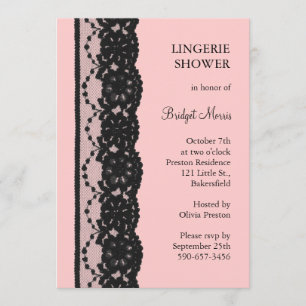 French Lace Lingerie Shower (pink) Invitation