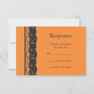 French Lace RSVP (orange) Card