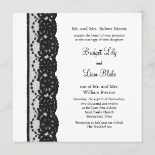 French Lace Wedding Invitation (white)
