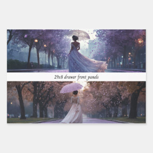 French Lady Garden Walk Drawer Front Wrapping Pape Wrapping Paper Sheet